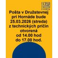 Pošta - oznam: 25.03.2026